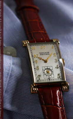 グリュエンの上品さと風格を備えるアンティーク腕時計【1940年頃】-W1471-7