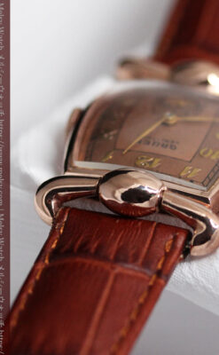 こだわりを重ねたグリュエンのローズ色のアンティーク腕時計【1940年頃】-W1472-10