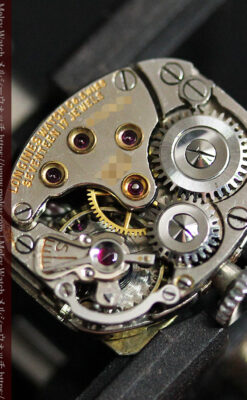 ロンジン 金無垢女性用アンティーク腕時計 ルビーとダイヤ装飾 【1943年製】-W1474-17