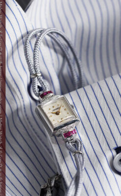 ロンジン 金無垢女性用アンティーク腕時計 ルビーとダイヤ装飾 【1943年製】-W1474-2