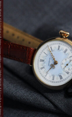 エルジン アンティーク腕時計 趣き深い青と銀の文字盤 【1904年製】-W1475-11