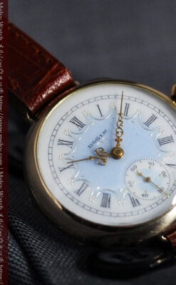 エルジン アンティーク腕時計 趣き深い青と銀の文字盤 【1904年製】-W1475-12