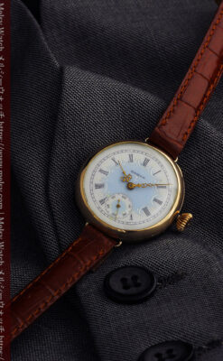 エルジン アンティーク腕時計 趣き深い青と銀の文字盤 【1904年製】-W1475-13