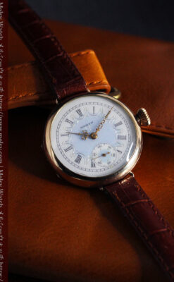 エルジン アンティーク腕時計 趣き深い青と銀の文字盤 【1904年製】-W1475-14