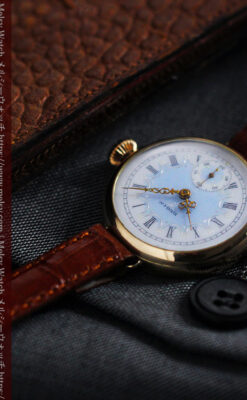 エルジン アンティーク腕時計 趣き深い青と銀の文字盤 【1904年製】-W1475-17