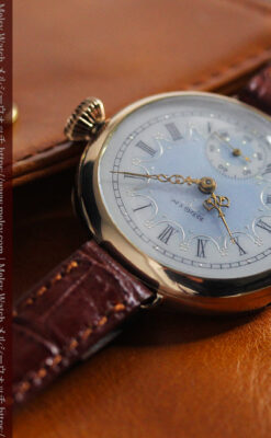 エルジン アンティーク腕時計 趣き深い青と銀の文字盤 【1904年製】-W1475-5