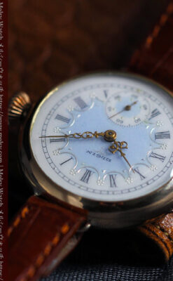 エルジン アンティーク腕時計 趣き深い青と銀の文字盤 【1904年製】-W1475-8