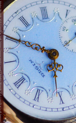 エルジン アンティーク腕時計 趣き深い青と銀の文字盤 【1904年製】-W1475-9