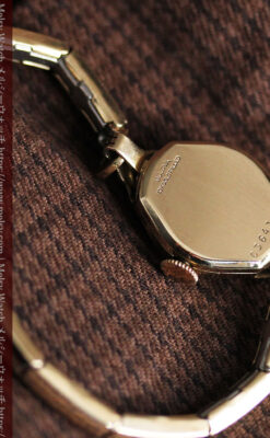 ブローバの金銀2色の装飾際立つ女性用アンティーク腕時計 【1942年製】-W1477-12