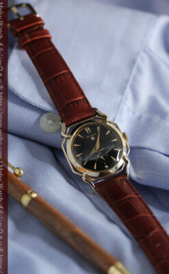 グリュエン アンティーク腕時計 蜘蛛・黒文字盤 【1950年頃】-W1478-11