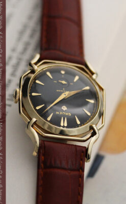 グリュエン アンティーク腕時計 蜘蛛・黒文字盤 【1950年頃】-W1478-12