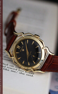 グリュエン アンティーク腕時計 蜘蛛・黒文字盤 【1950年頃】-W1478-13