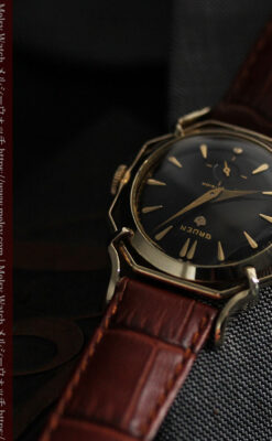 グリュエン アンティーク腕時計 蜘蛛・黒文字盤 【1950年頃】-W1478-6