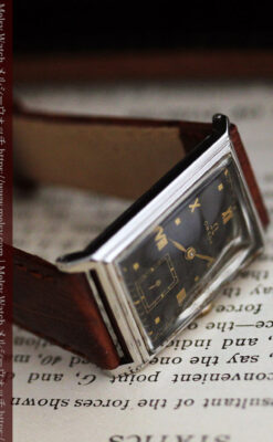 オメガ アンティーク腕時計 上品な黒と金のコントラスト 【1943年製】-W1481-15