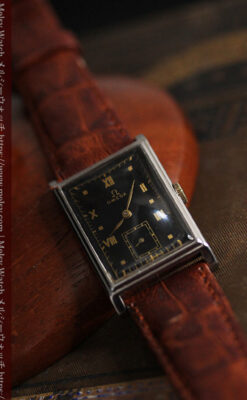 オメガ アンティーク腕時計 上品な黒と金のコントラスト 【1943年製】-W1481-5