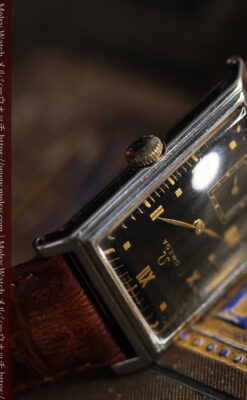 オメガ アンティーク腕時計 上品な黒と金のコントラスト 【1943年製】-W1481-9