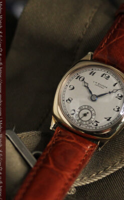 英国ベンソン クッション型の金無垢アンティーク腕時計 【1950年頃】-W1484-11