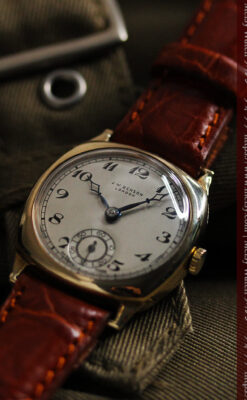 英国ベンソン クッション型の金無垢アンティーク腕時計 【1950年頃】-W1484-6