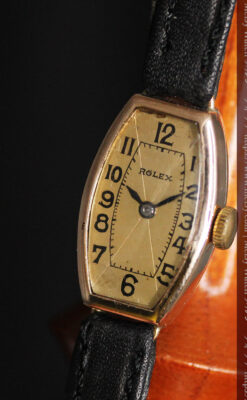 ロレックス 細長い樽型の女性用金無垢アンティーク腕時計 【1930年頃】-W1486-12