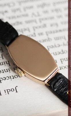 ロレックス 細長い樽型の女性用金無垢アンティーク腕時計 【1930年頃】-W1486-16