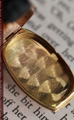 ロレックス 細長い樽型の女性用金無垢アンティーク腕時計 【1930年頃】-W1486-17