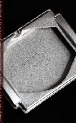 ブローバのダイヤモンドと黒文字盤の上品なアンティーク腕時計 【1958年頃】-W1489-16