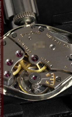 ブローバのダイヤモンドと黒文字盤の上品なアンティーク腕時計 【1958年頃】-W1489-17