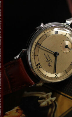 英国ベンソン 渋い深みのあるアンティーク腕時計 【1950年頃】-W1490-10