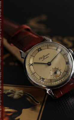 英国ベンソン 渋い深みのあるアンティーク腕時計 【1950年頃】-W1490-9