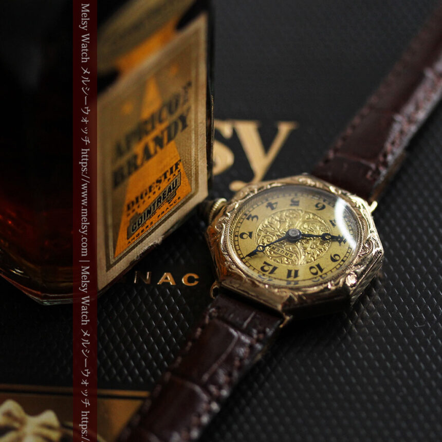 美しき古典 華あるグリュエンの女性用アンティーク腕時計 【1920年頃】-W1494-1
