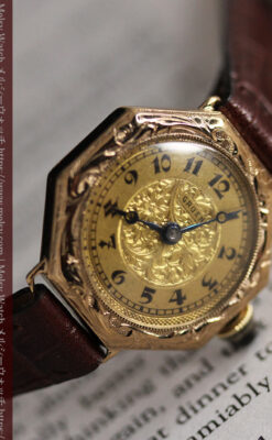 美しき古典 華あるグリュエンの女性用アンティーク腕時計 【1920年頃】-W1494-12