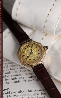 美しき古典 華あるグリュエンの女性用アンティーク腕時計 【1920年頃】-W1494-9