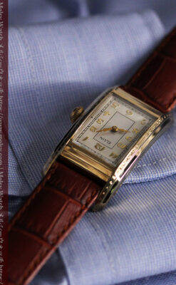 エルジン 装飾と曲線の美しいエレガントなアンティーク腕時計 【1937年製】-W1495-11