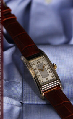 エルジン 装飾と曲線の美しいエレガントなアンティーク腕時計 【1937年製】-W1495-14