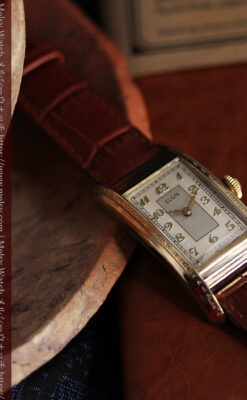 エルジン 装飾と曲線の美しいエレガントなアンティーク腕時計 【1937年製】-W1495-4