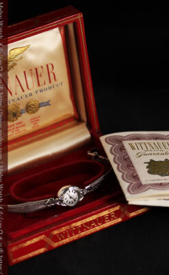 ウイットナーの艶やかな女性用アンティーク腕時計 【1950年頃】箱付き-W1497-12