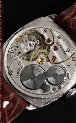 英国ベンソン 上品な騎士の彫りと銀無垢アンティーク腕時計 【1937年頃】-W1498-20