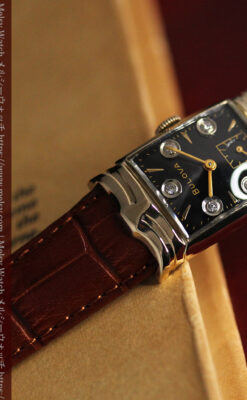 ブローバ 秀逸なデザインが光る金無垢アンティーク腕時計 【1953年製】-W1499-13