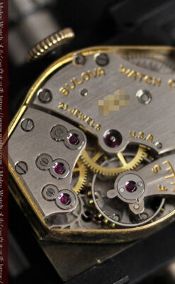 ブローバ 秀逸なデザインが光る金無垢アンティーク腕時計 【1953年製】-W1499-17