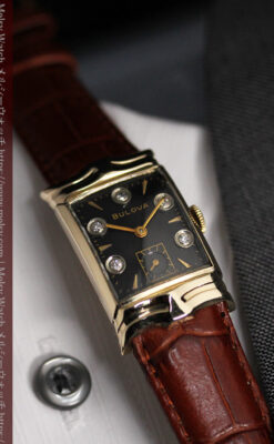 ブローバ 秀逸なデザインが光る金無垢アンティーク腕時計 【1953年製】-W1499-5