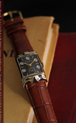 ブローバ 秀逸なデザインが光る金無垢アンティーク腕時計 【1953年製】-W1499-9