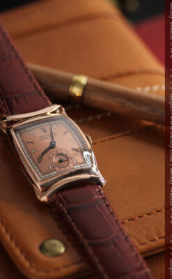 グリュエン ラッピング装飾されたようなローズ色の腕時計-W1502-1