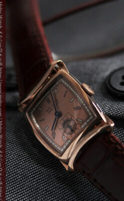 グリュエン ラッピング装飾されたようなローズ色の腕時計-W1502-12