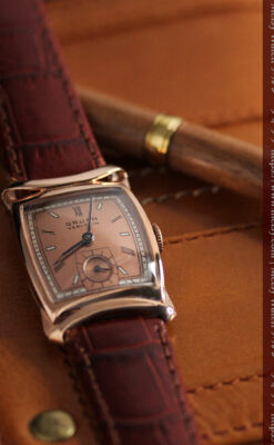 グリュエン ラッピング装飾されたようなローズ色の腕時計-W1502-2