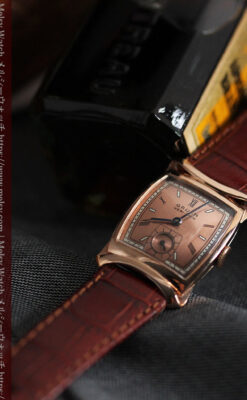 グリュエン ラッピング装飾されたようなローズ色の腕時計-W1502-3