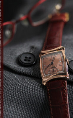 グリュエン ラッピング装飾されたようなローズ色の腕時計-W1502-4