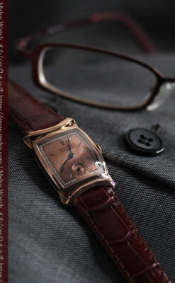 グリュエン ラッピング装飾されたようなローズ色の腕時計-W1502-5