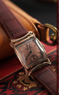 グリュエン ラッピング装飾されたようなローズ色の腕時計-W1502-8