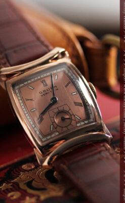 グリュエン ラッピング装飾されたようなローズ色の腕時計-W1502-9