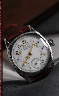 ウォルサムのアンティーク腕時計 並び輝く三日月 【1900年製】-W1503-6